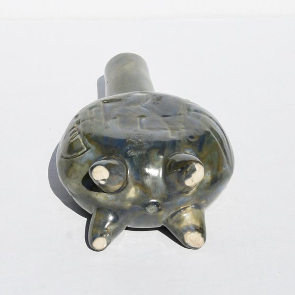 Vintage Art Pottery Bird Vase, Abstract Design, 8.5" Tall - Picture 4 of 5